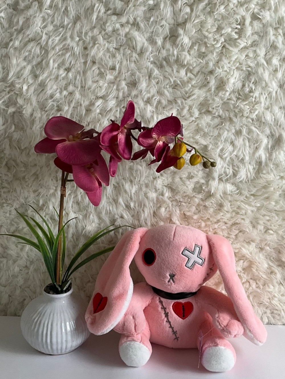 GOTHIC PINK BUNNY STUFFED PLUSH TOY/STUFFED ANIMAL~NEW!